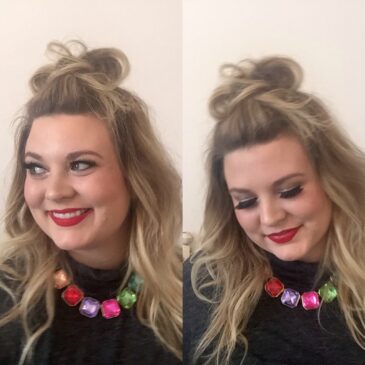 Secure your style with hairspray and you are done!! :)