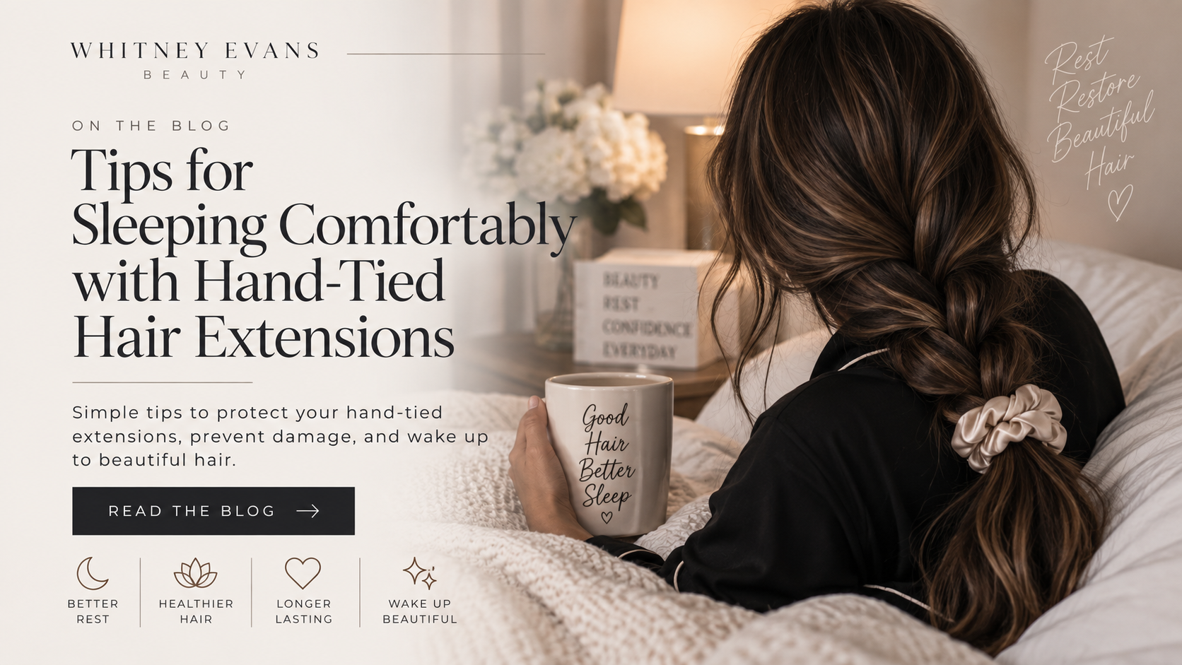 Tips for sleeping comfortably with hand-tied hair extensions