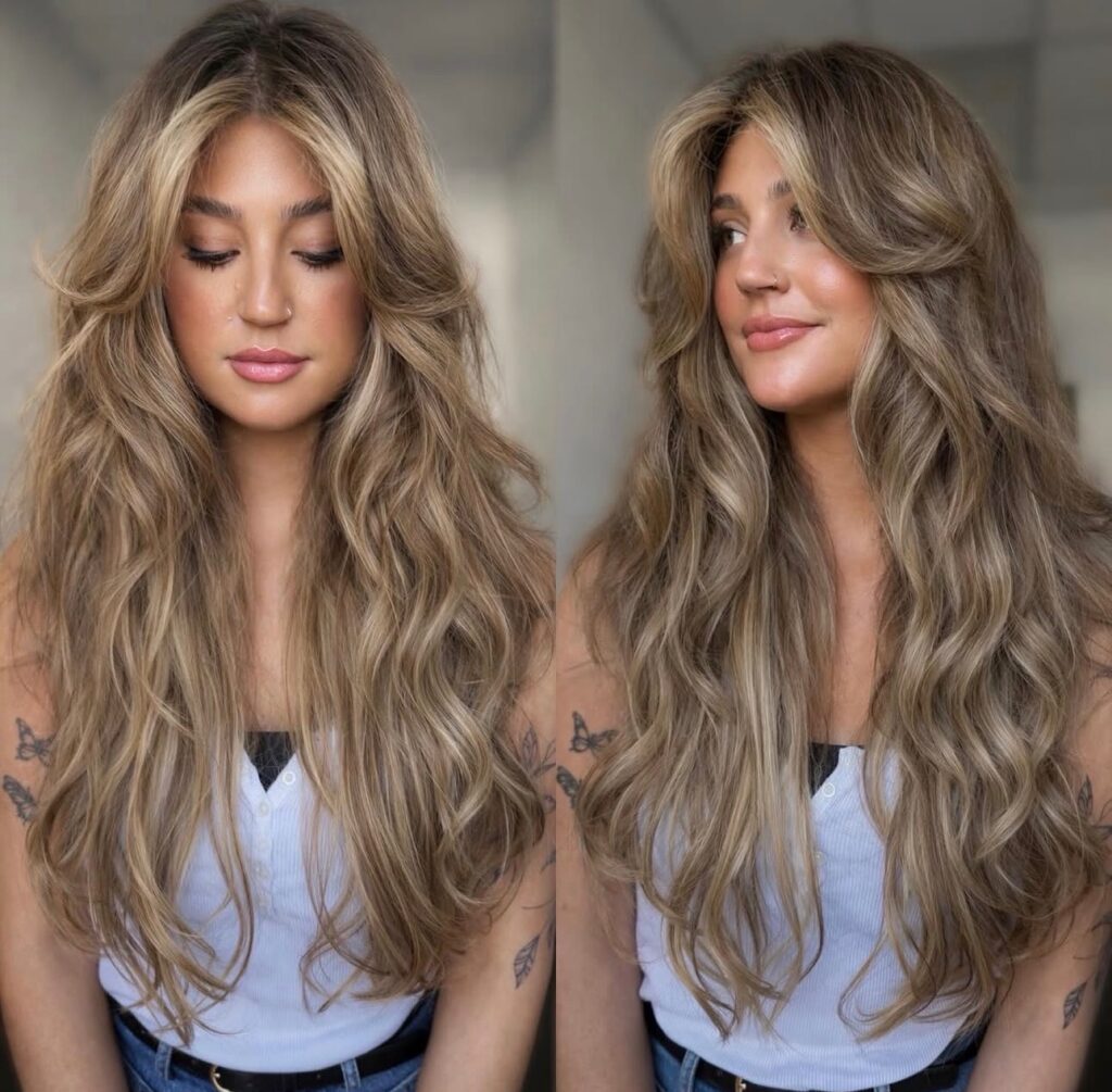 Long bronde waves at Whitney Evans Beauty