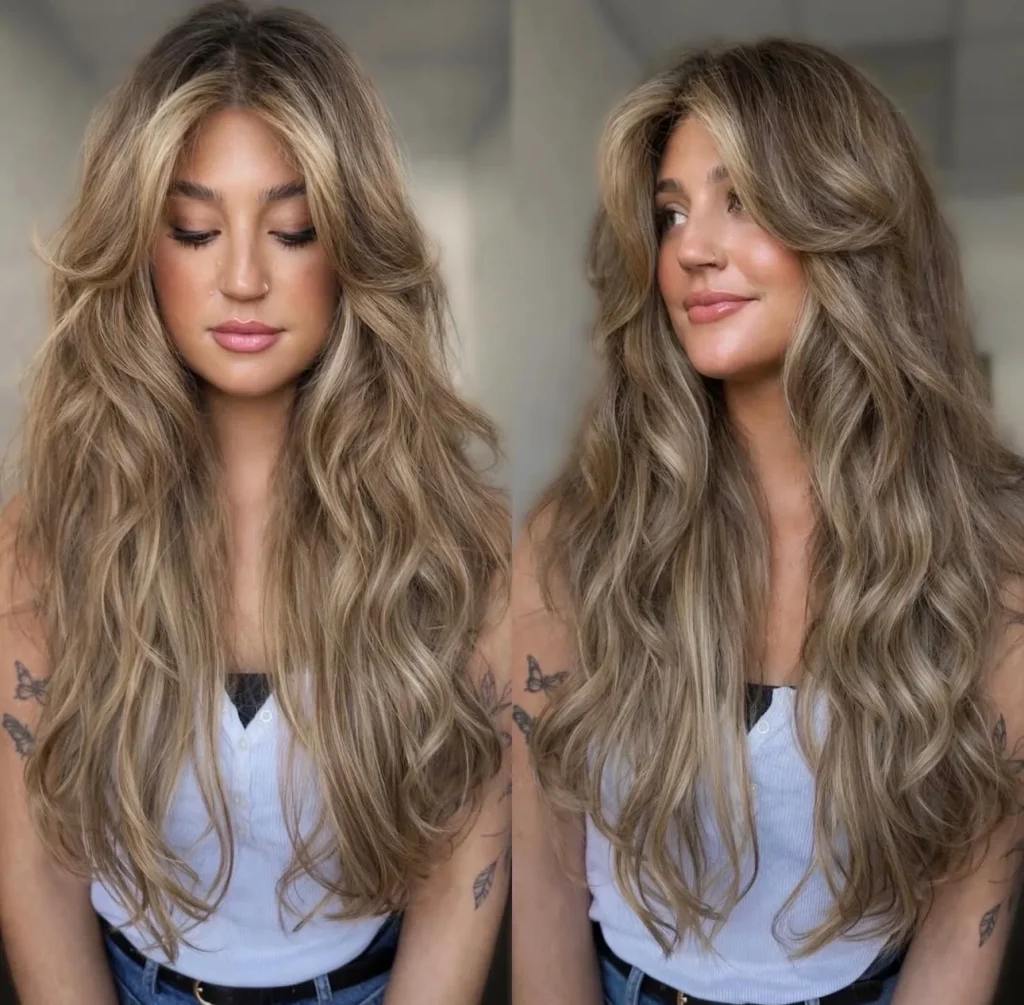 Long bronde waves at Whitney Evans Beauty